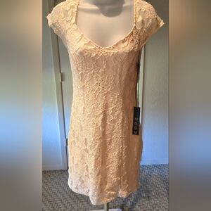 COPE By Urban Outfitters Peach Lace Mini Dress